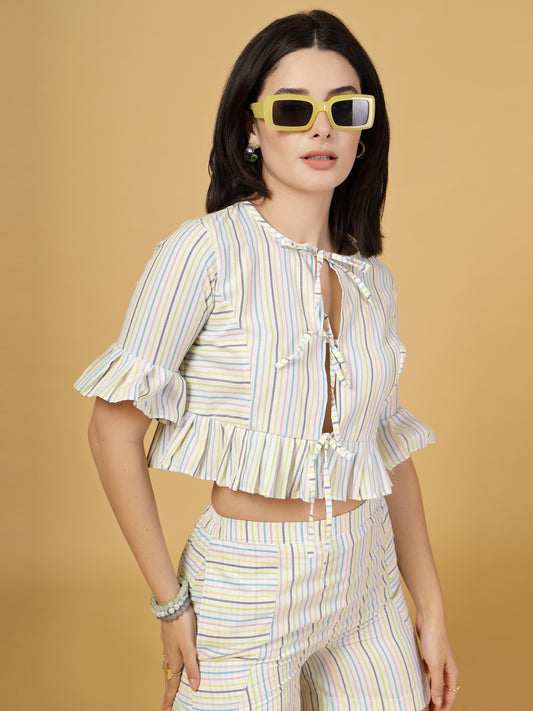 Stripe tie up top