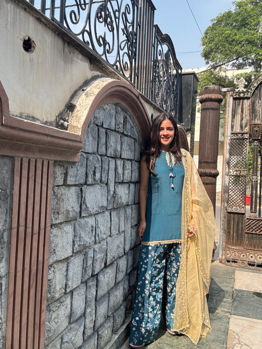 Blue farshi salwar set